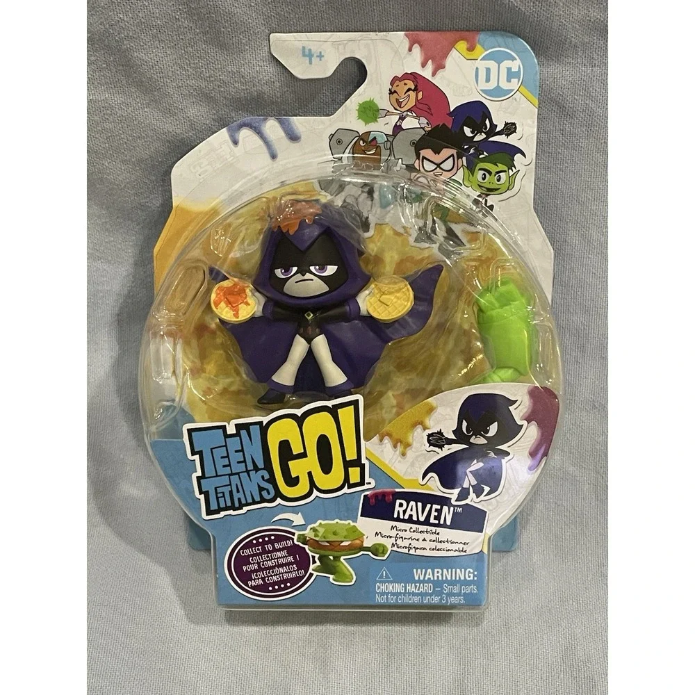 NEW Set of 4 Teen Titans Go! Micro Collectible Figures w/ Burger Robot Piece